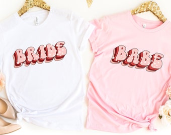 Retro Bride Shirt, Bride Babe Shirt, Retro Babe Shirt, Bridal Party Shirt, Engagement Shirt, Bachelorette Party Shirts, Bridesmaid Shirts