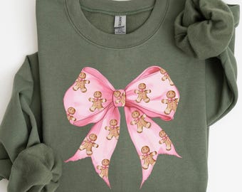 Gingerbread Coquette Sweatshirt, Christmas Shirt, Holiday Clothing, Womens Christmas Shirts, Christmas Crewneck, Christmas Gift
