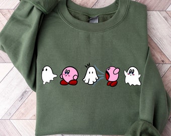 Kirby Ghost Sweatshirt, Funny Fall Sweatshirt, Funny Halloween Shirt, Fall Sweatshirt, Fall Shirt, Kirby Sweatshirt, Ghost Shirt