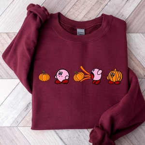 Kirby Pumpkin Sweatshirt, Funny Fall Sweatshirt, Funny Halloween Shirt, Fall Sweatshirt, Fall Shirt, Kirby Sweatshirt, Pumpkin Shirt