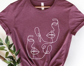 Abstract Face Line Art Shirt, Abstract Drawing Shirt, Drawing Shirt, Face Drawing Shirt, Face Line Art Tee, Minimalist Shirt, Woman Face Tee