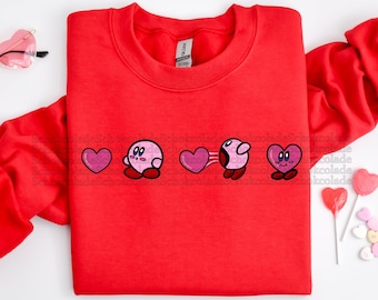 Felpa Kirby Valentine, Felpa divertente San Valentino, Camicia divertente San Valentino, Felpa San Valentino, Camicia d'amore, Felpa Kirby