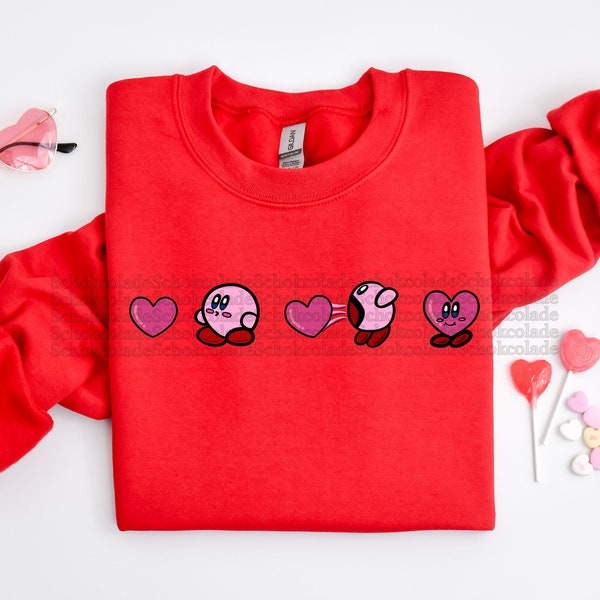 Kirby Valentine Sweatshirt, Funny Valentine Sweatshirt, Funny Valentine Shirt, Valentines Day Sweatshirt, Love Shirt, Kirby Sweatshirt