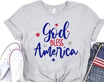 Gott segne Amerika Hemd, 4. Juli Hemd, Merica Hemd, 4. Juli, Viertel des Juli Hemd, USA Hemd, Unabhängigkeitstag T-Shirt, Rot, Weiß, Blau