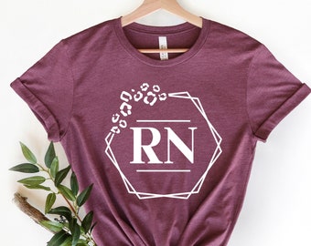 Registered Nurse Shirts, RN Shirts, Leopard RN Shirt, Nursing Shirt, Nursing School Tee, Nurse Week Shirt, Nurse Student Shirt