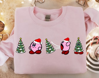 Kirby Christmas Gift Sweatshirt, Funny Christmas Sweatshirt, Funny Christmas Shirt, Christmas Sweatshirt, Christmas Tree Shirt, Sweatshirt