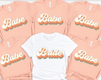 Bride Babe Shirt, Bachelorette Shirts, Bridesmaid Shirt, Bride Shirt, Bridesmaid Proposal, Wedding Party Shirts, Retro Babe Shirt