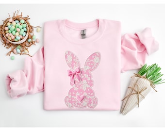 Chemise florale de lapin de Pâques, chemise colorée de lapin de Pâques, chemise mignonne de lapin de Pâques, chemise drôle de lapin de Pâques, cadeau de Pâques pour homme, femme et enfant
