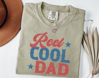Comfort Colors® Dad Fishing Shirt, New Dad Gift, Gift For Fisherman, Pregnancy Announcement Dad, Reel Cool Dad Shirt
