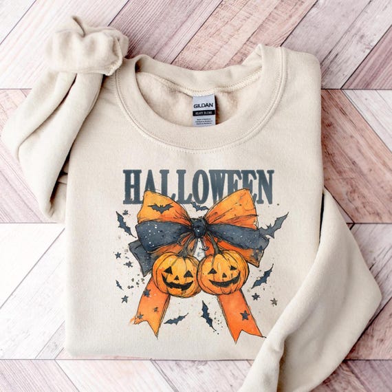 Halloween Sweatshirt, Halloween Tshirt, Spooky Season Tee, Halloween Outfit, Halloween Gift, Halloween Bow, Halloween Sweatshirt