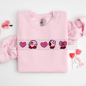 Kirby Alla hjärtans dag-tröja, rolig alla hjärtans dag-tröja, rolig alla hjärtans dag-tröja, kärlekströja, Kirby-tröja bild 2