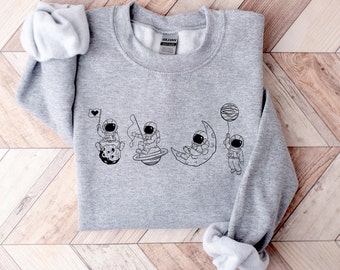 Sudadera espacial, camiseta espacial, sudadera con planetas, sudadera con astronauta, camiseta con Saturno, sudadera con la luna, camiseta espacial