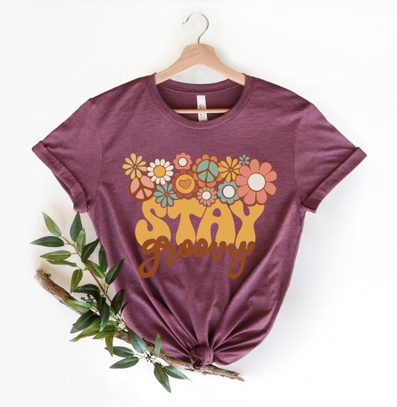 Retro Stay Groovy Shirt, Preppy Shirt, Hippie Summer Shirt, Hippie 70s Summer Shirt, Peace Sign Shirt, Summer Shirt, Groovy Shirt