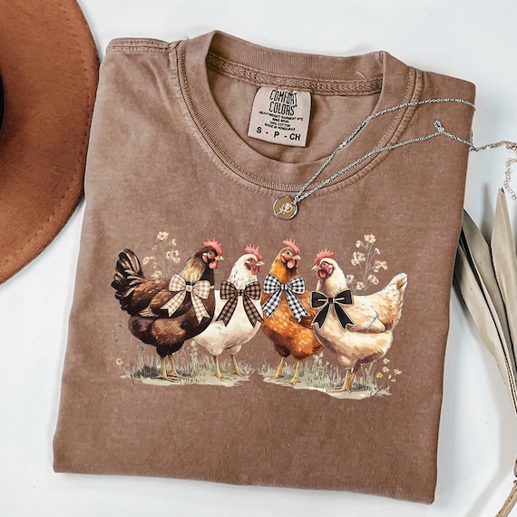 Comfort Colors® Chicken Fall T-Shirt, Autumn Fall Shirt, Thanksgiving Shirt, Fall Chicken Shirt, Chicken Shirt, Fall Shirt