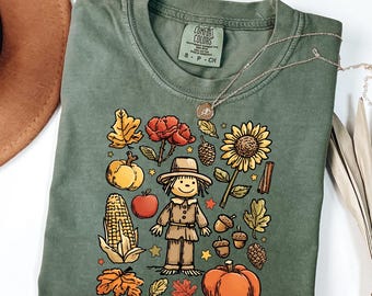 Camiseta Comfort Colors® para a temporada de outono, camiseta de outono, camiseta de Ação de Graças, camiseta de abóbora de outono, camiseta de abóbora, camiseta de abóbora de outono