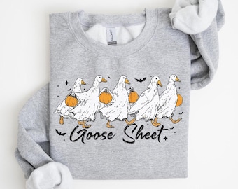 Goose Sheet Sweatshirt, Halloween Ghost Goose Tshirt, Spooky Season Ghost Tee, Halloween Funny Outfit, Halloween Gift, Goose Shirt