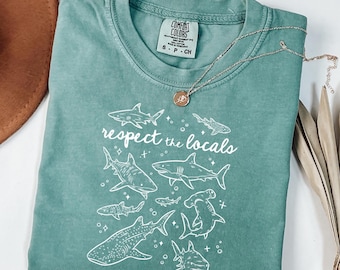 Comfort Colors® Sea Animals t-shirt, Ocean Animals Shirt, Sea Life Tee, Sea Animals Shirt, Retro Ocean Shirt, Fish Shirt, Respect the Locals