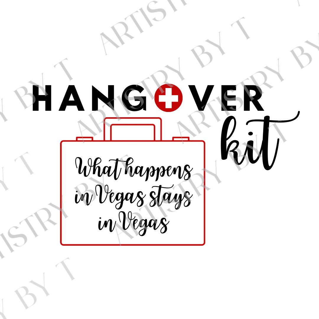 Hangover Kit Vegas SVG Red First Aid Cut File Cricut Silhouette Vinyl