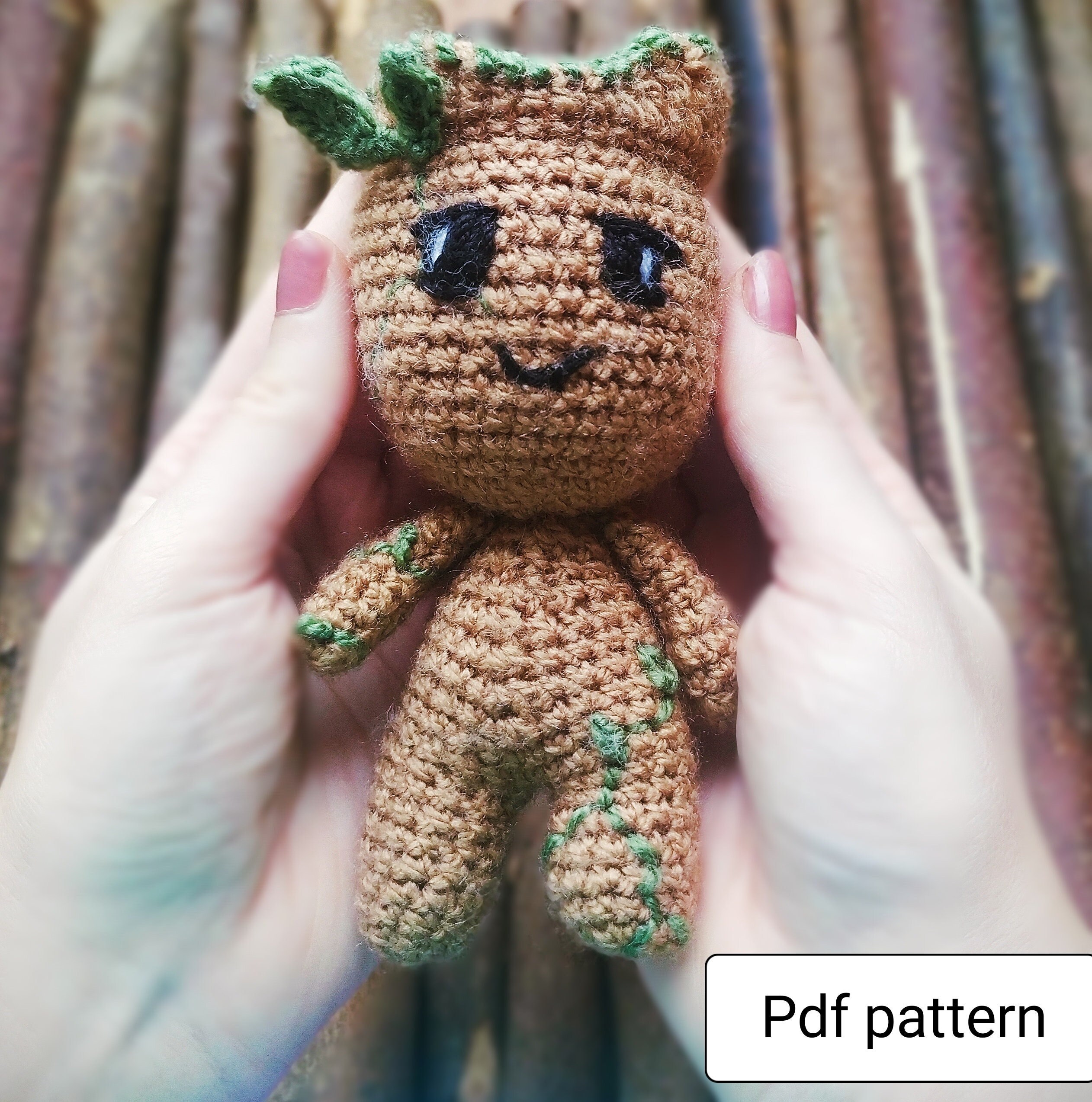 Baby Groot Crochet Pattern Baby Groot Amigurumi Pattern Baby Groot Crochet Baby Groot Amigurumi Baby Groot Amigurumi Patterns English Etsy