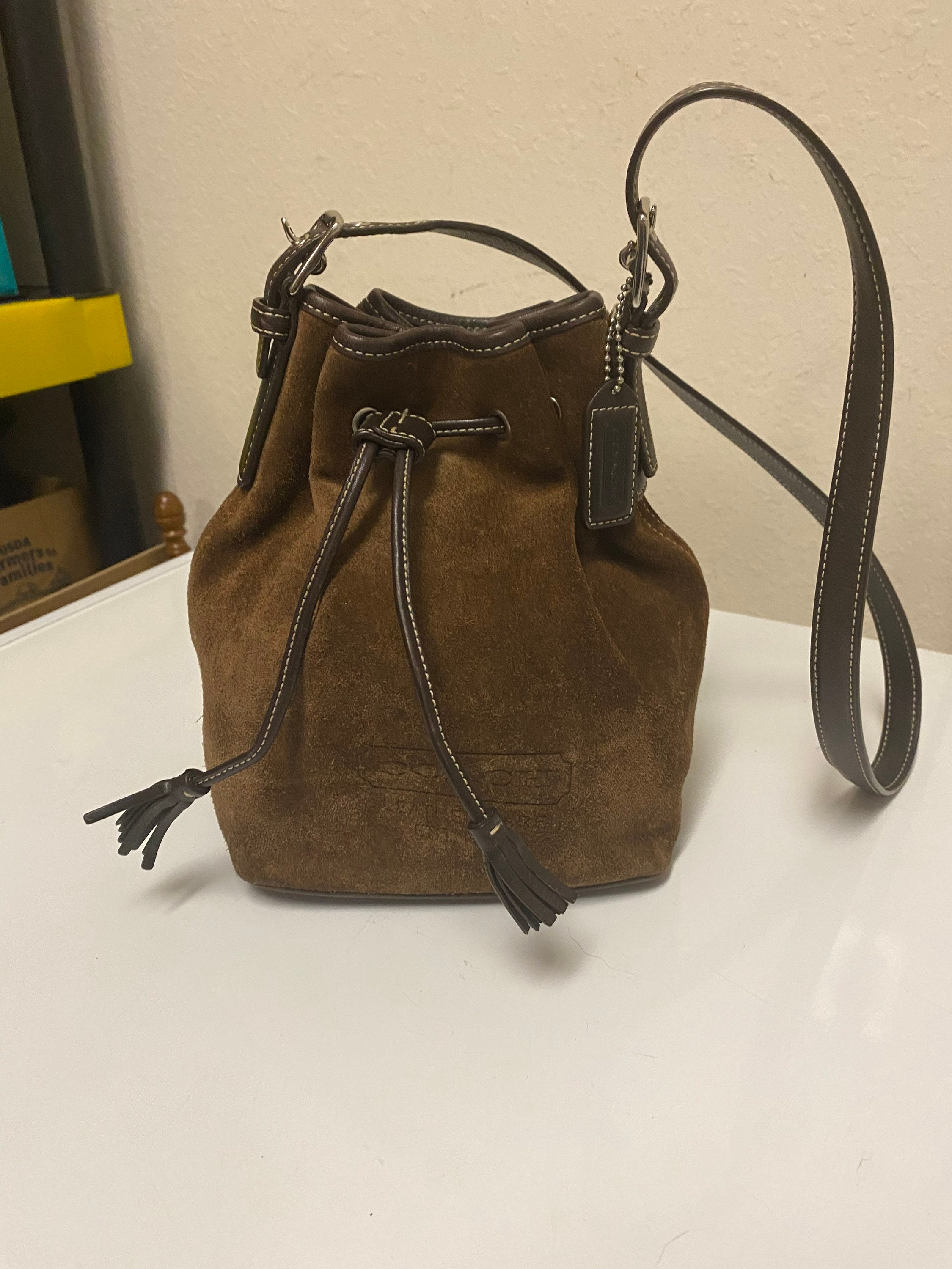 Rare Vintage Coach Berkeley Suede Drawstring Bucket Bag - Etsy