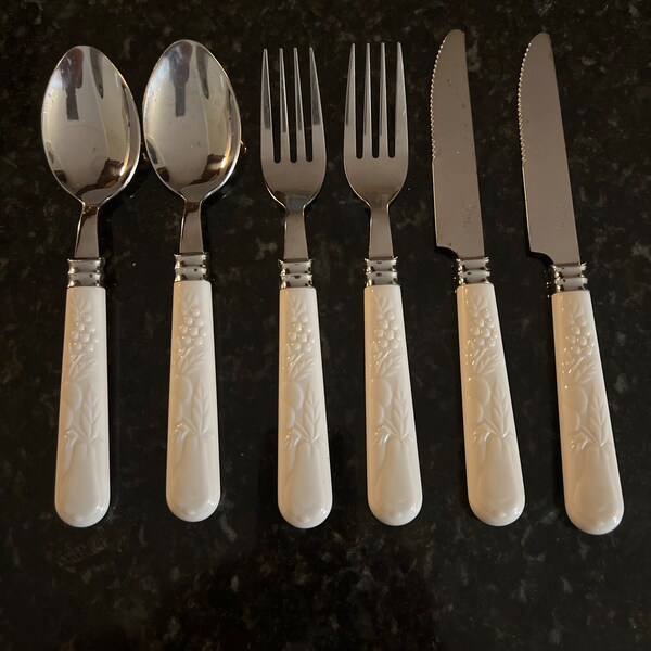 Flatware With Plastic Handles Etsy