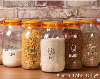 Customizable Canister Labels | Kitchen Decals | Pantry Labels | Gluten-Free Flour Labels| Jar Labels | Kitchen Organization Labels