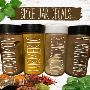 Spice Jar Labels | Farmhouse Labels | Jar Labels | Canister Labels | Spice Jar Stickers | Spice Decals | Rae Dunn Style | Glass Labels