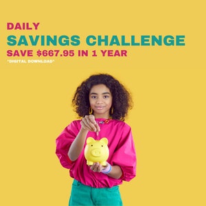 Printable Kids Savings Challenge - Educational Daily Coin Saving Tracker, Fun Penny Savings Game for Children