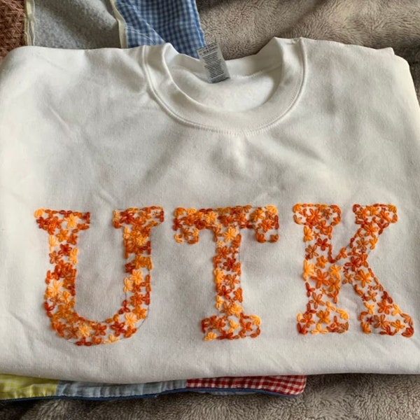 Hand Embroidered Sweatshirt Etsy