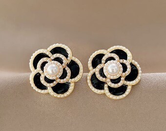 2022 New Arrival Trendy Camellia Flower Stud Earrings For Women