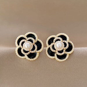 Prada top flower earrings