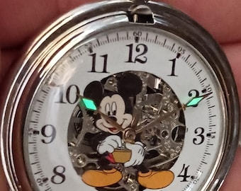 【Disney】Automatic Skeleton Watch NEW Disney Elgin Men's Mickey Mouse Multifuction Automatic
