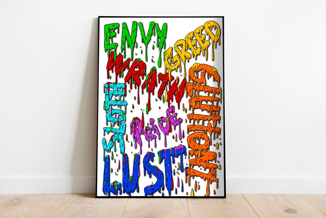 The SEVEN DEADLY SINS Printable Wall Art Digital Download - Etsy