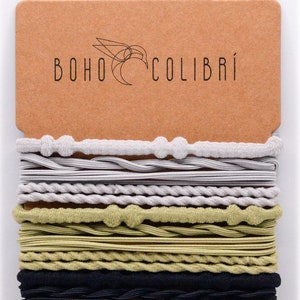 Boho Colibri Hair Tie Bracelets | Wear as a Bracelet, Use as a Hair Tie | 15 Boho Hair Tie Bracelets for Women - Beiges