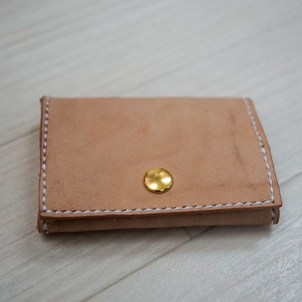100% Japanese Vegetable tanned leather Handmade Coin Purse, Leather Coin Bag, Leather Coin Pouch, Small Coin Case, Leather Coin Holder,
