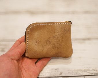 100% Genuine Horse leather Handmade Coin Case / Horse Leather / Japanese Horse Leather / Handmade Leather / Leather Coin Case / Minimalist