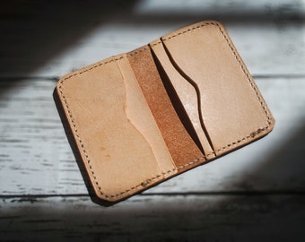 100% Japanese Vegetable tanned leather Handmade CardCase / Vegetable Tanned Leather / Handmade Leather