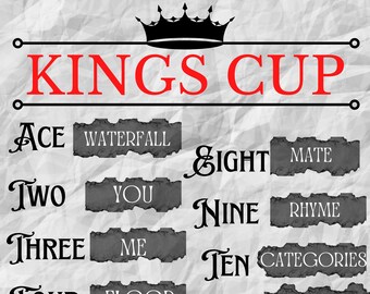 Kings Cup Drinking Game Poster - Etsy
