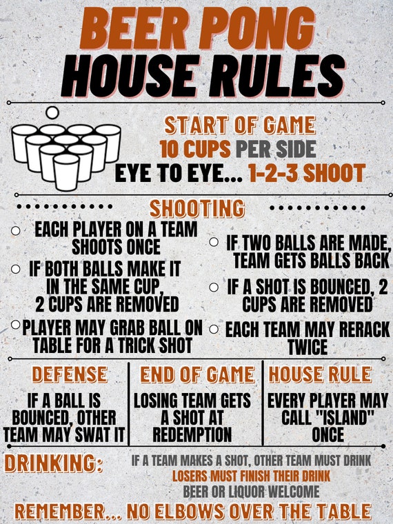 Beer Pong House Rules 
