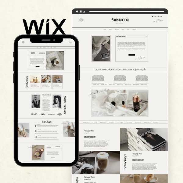 Plantilla de sitio web Wix para emprendedores creativos Entrenador de vida Influencer Blogger Mentor Belleza, Diseño editorial moderno, Plantillas Wix creativas