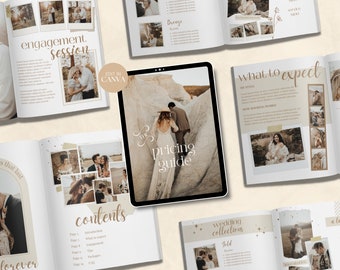 Soleil | CANVA Boho Wedding Photography Pricing Guide Magazine Template Photographer Brochure Editable Elopement Welcome Guide Booklet