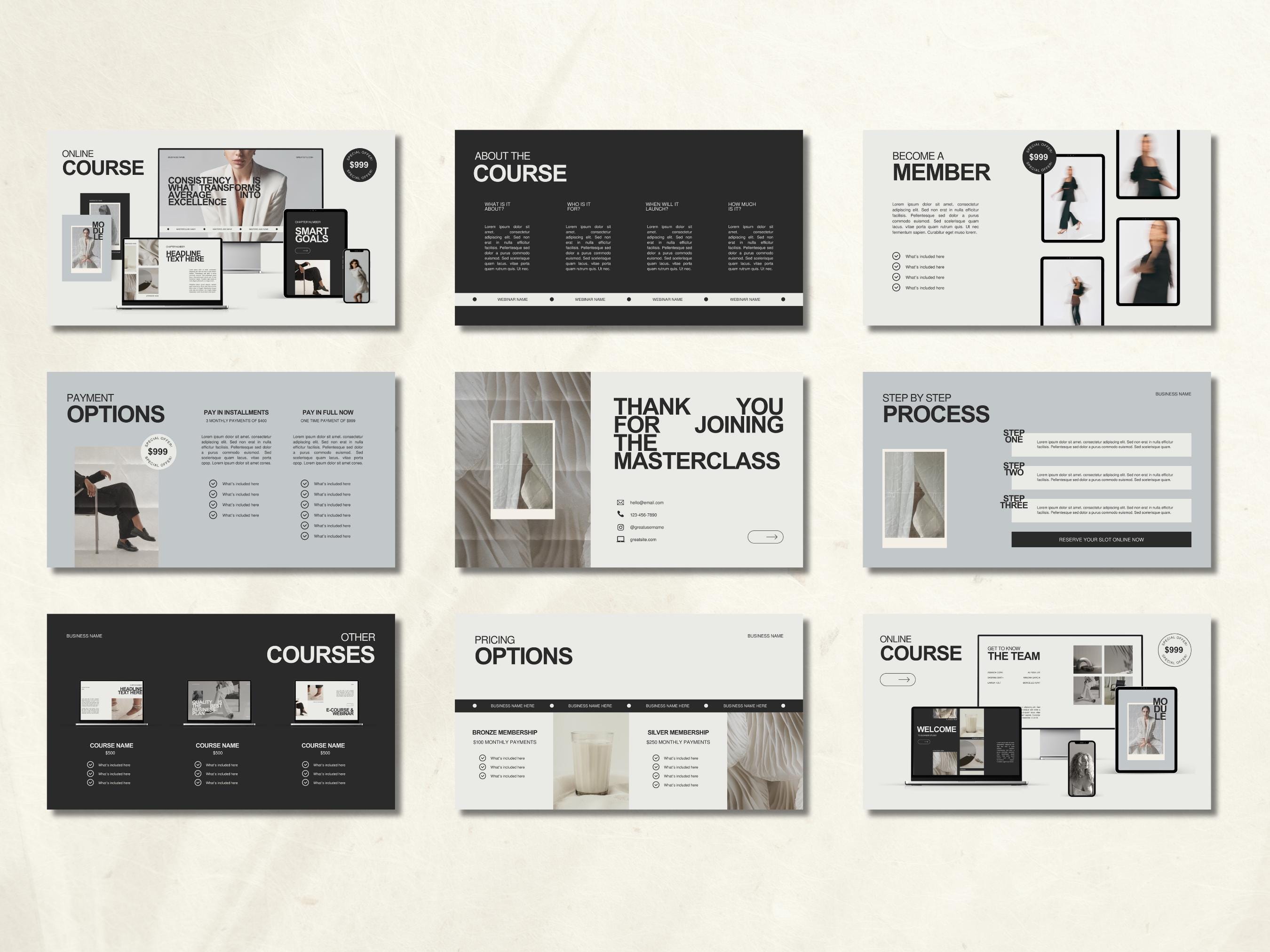 CANVA Business Life Coach Masterclass Template, Webinar Presentation ...