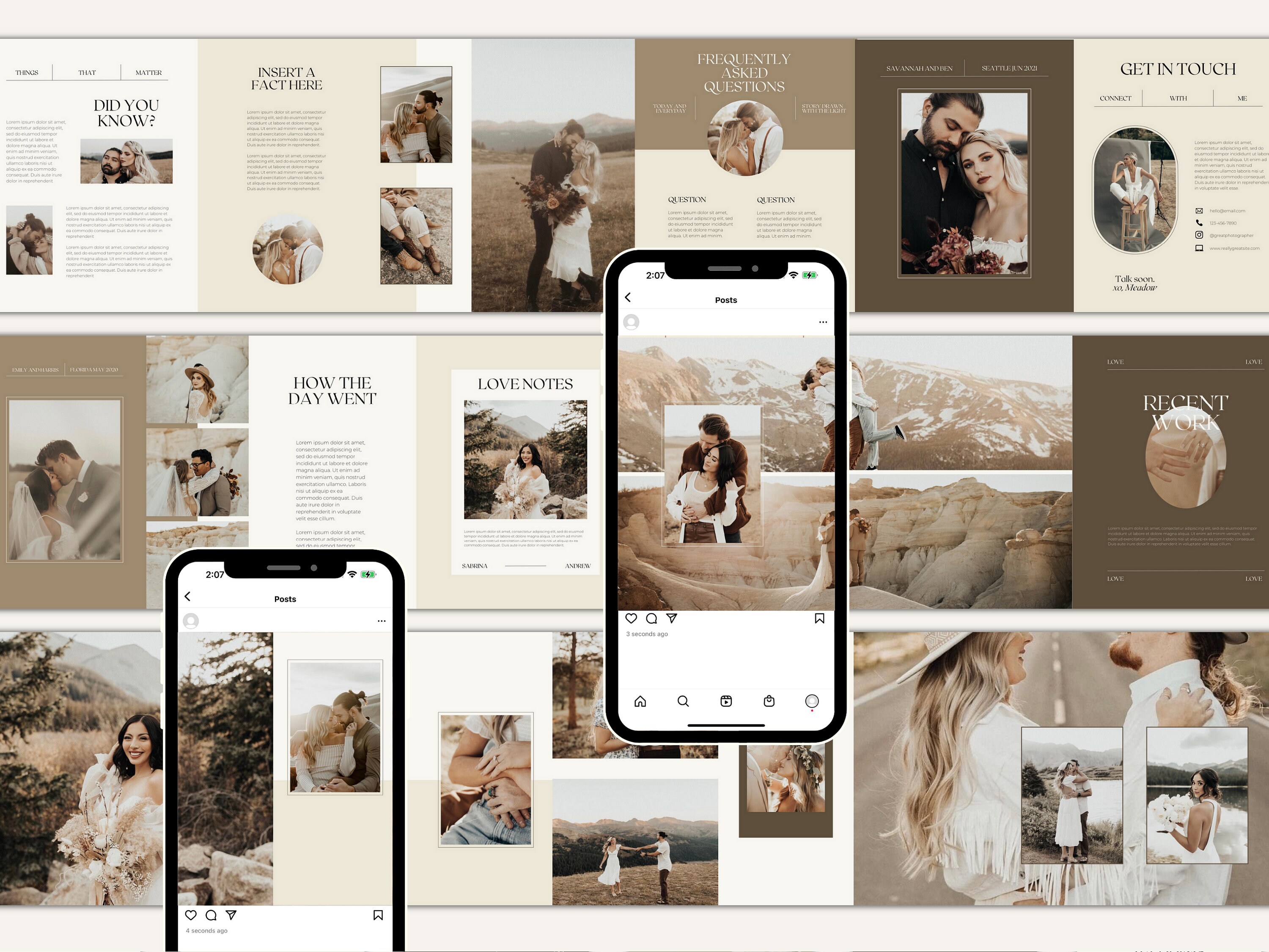 CANVA Modern Instagram Bundle Pack for Photographer, IG Post Carousel ...