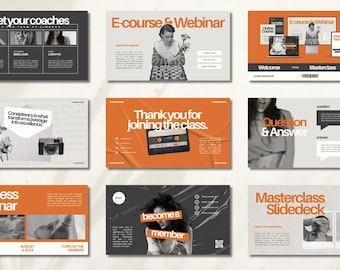 Plantilla de clase magistral de coaching empresarial de CANVA, presentación de seminario web, presentación de diapositivas para creación de cursos en línea, diseño editorial moderno, diapositivas de empresa