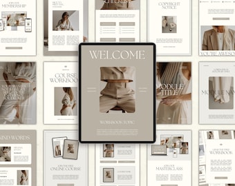 Canva Workbook Template for Coaches & Course Creators, Coaching Tools, Ebook Worksheets, Modern Magazine, Business Brochure, Lead Magnet
