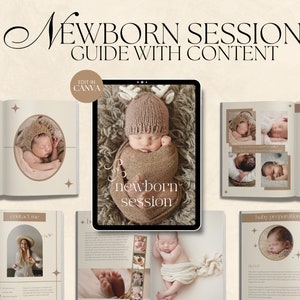 CANVA Boho Newborn Session Client Guide with Content, Pre-written Welcome Guide, Editable Photographer Guide with Copy, Magazine Template