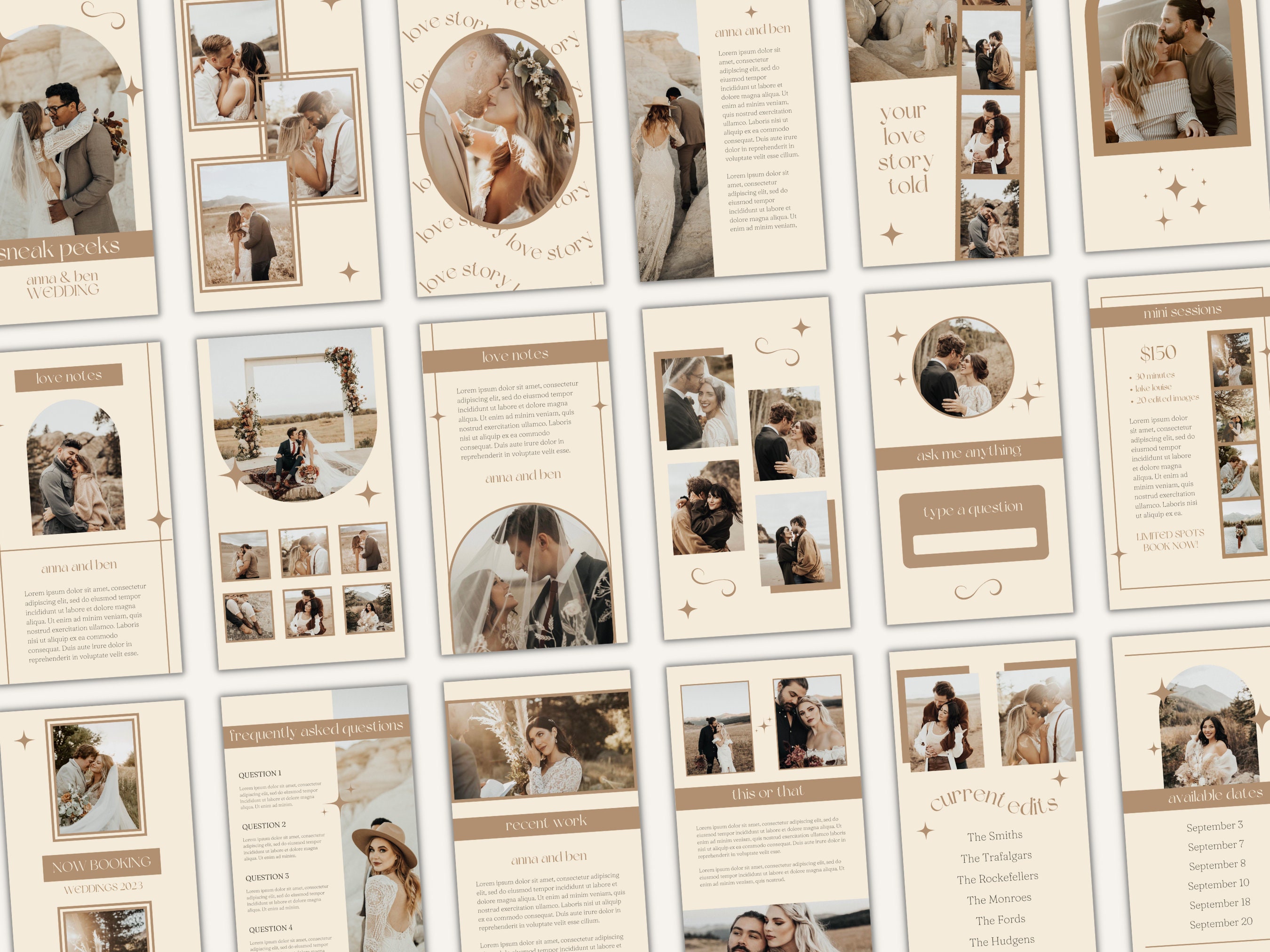 CANVA Boho Instagram Bundle Pack for Photographers, IG Post Carousel ...