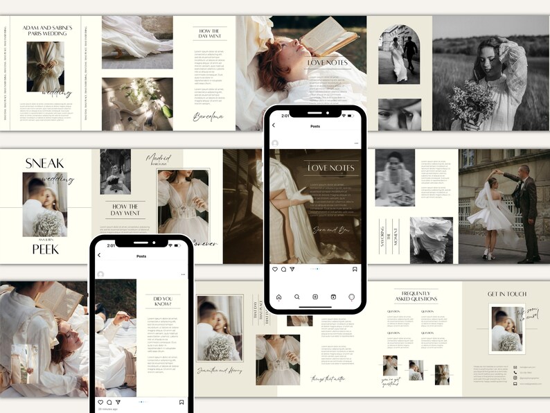 CANVA Modern Instagram Bundle Pack for Photographer, IG Post Carousel ...
