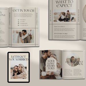 Aspen / CANVA Modello di rivista per la guida ai prezzi della fotografia di matrimonio moderna, brochure per fotografi, libretto di benvenuto per la fuga d'amore modificabile immagine 6