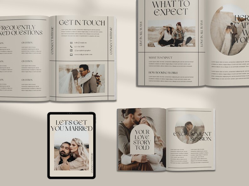 Aspen / CANVA Modello di rivista per la guida ai prezzi della fotografia di matrimonio moderna, brochure per fotografi, libretto di benvenuto per la fuga d'amore modificabile immagine 6